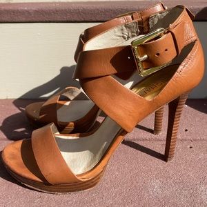 Michael Kors Brown Leather Strappy Heels